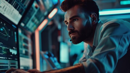 Poster - Industrial Engineering Facility: Portrait of a Smart and Handsome Male Engineer At Work.