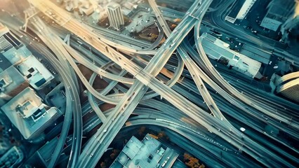 Wall Mural - An aerial view of a massive highway network