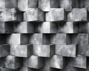 Poster - Monochromatic Geometric Tessellations Forming Dimensional Illusion of Depth and Space