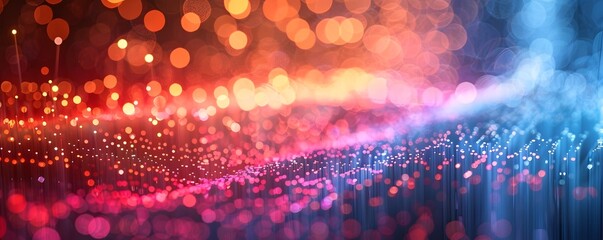 Wall Mural - fiber optic light fields glowing threads woven into intricate visual networks abstract patterns conc