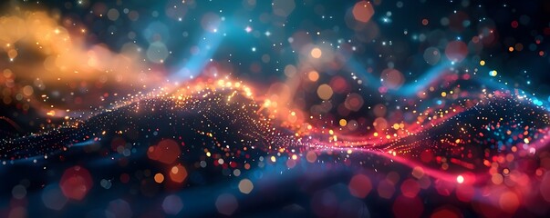Wall Mural - fiber optic light fields woven into intricate visual networks of abstract patterns and concepts with