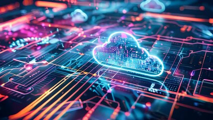 Aufkleber - abstract cloud infrastructure concept animation