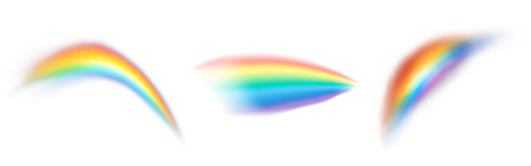 Wall Mural - rainbow effect png element set on transparent background