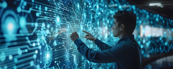 Poster - Futuristic Digital Transformation Workshop with Collaborative Team Interaction on Innovative Business Strategy Interface