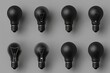 © artemstepanov - 3d black light bulbs, lamp icon set, lightbulbs isolated, render style minimal light bulbs, creativity idea