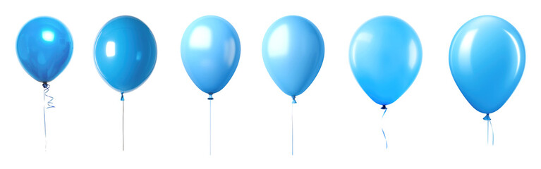 Sticker - Blue balloon png element set on transparent background