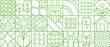 © Buch&Bee - Environment nature abstract modern geometric pattern. Vector green eco-friendly grid ornament with environmental sustainability icons. Plants, trees, water droplets, recycling symbols, leaves, globe
