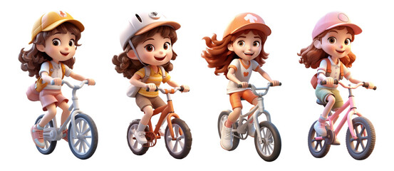 3d characters png element set on transparent background