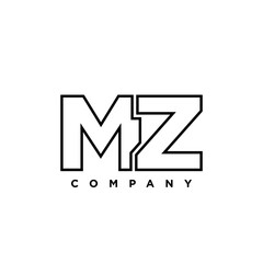 Wall Mural - Letter M and Z, MZ logo design template. Minimal monogram initial based logotype.