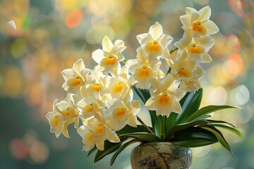 Canvas Print - Vase of white flowers