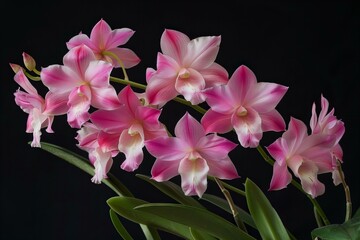 Canvas Print - Pink flowers in vase on table