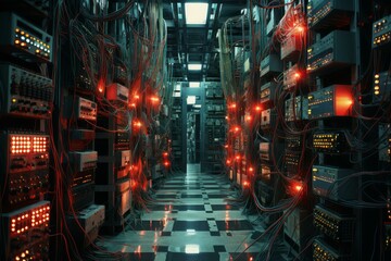 Poster - Reliable System network processor server. Digital cloud. Generate Ai