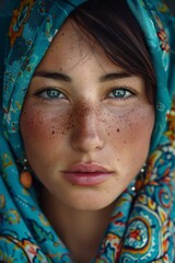 Wall Mural - portrait of a young kazakh woman