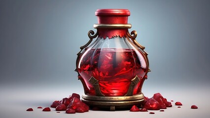 Wall Mural - Red potions in fantasy story