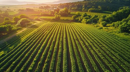 Aerial View of a Farm Field