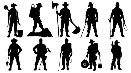Wall Mural - se silhouette of worker construction vector SVG