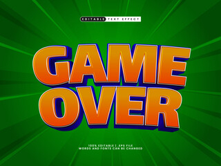 Wall Mural - game over editable text effect in kids and simple text style