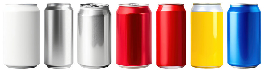 Sticker - Soft drink can png element set on transparent background