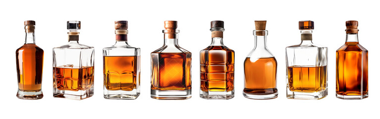 Wall Mural - Bottle of whiskey png element set on transparent background
