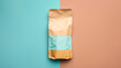 © nateetorn - Environmentally safe coffee pouch flat design top view sustainable water color Triadic Color Scheme