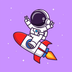 Wall Mural - Cute Astronaut Riding Rocket With Peace Sign Cartoon
Vector Icon Illustration. Science Technology Icon Concept
Isolated Premium Vector. Flat Cartoon Style