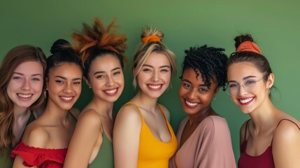 Wall Mural - A group of women with different hair colors