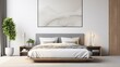 © อรณี ลาพัง - Modern bedroom interior with a comfortable bed and minimalist decor Interior design and lifestyle concept