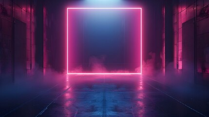 Poster - Sleek and Sophisticated Neon Backdrop for Showcasing Innovative Tech Products in a Minimalist and Futuristic Setting