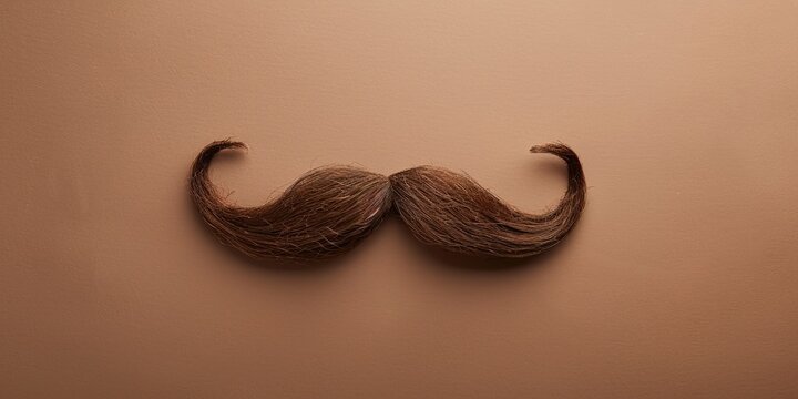 A brown moustache , happy father's day concept
