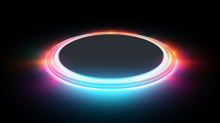 Three dimensional colorful round background, transparent gradient curved glass background 3D rendering