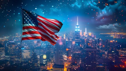 Wall Mural - Perfect for: Independence Day Celebrations background, Urban Patriotism, National Holidays, Social Media Posts, Event Invitations, Patriotic Promotions