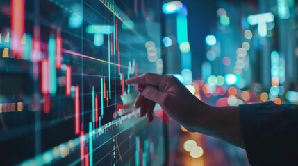 Aufkleber - Business people analyze financial data chart trading forex,