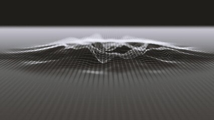Poster - Abstract Grid With Turbulence Map Background/ Animation of an abstract background of grid with fractal surface waving