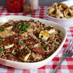 Typical Brazilian dish called baiao de dois