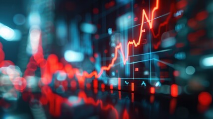 Wall Mural - Digital data indicator analysis on financial market trade chart 