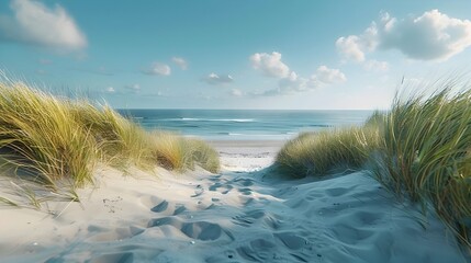 Wall Mural - Thriving Dune Ecosystem Showcasing the Beauty of Coastal Conservation