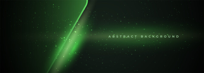 Wall Mural - dark green 3d vector abstract technology background with sparks.