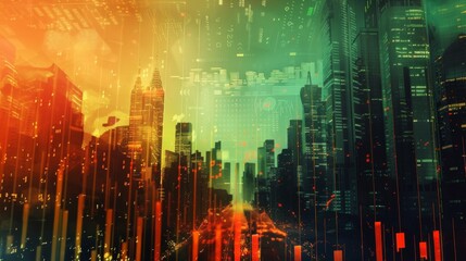 Aufkleber - Economy trends background for business idea and all art work