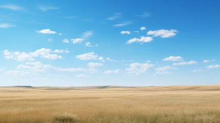 Sticker - Serene grassland landscape with horizon.