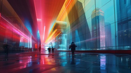 Aufkleber - Light trace of modern architecture