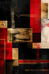 Wall Mural - red and gold abstract vertical background or pattern, creative design template