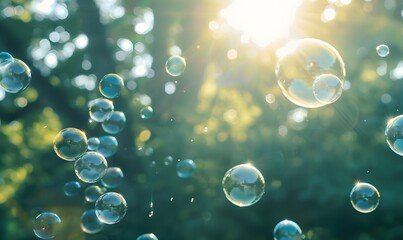 Soap Bubbles Floating in the Air , Generative AI