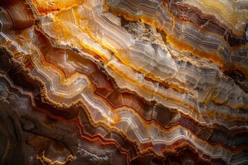 Poster - This image showcases the beautiful natural patterns and vibrant colors found in a banded agate stone, highlighting geological wonders