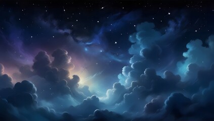 Wall Mural - a serene, cloudless night sky filled with countless twinkling stars and a bright moon. concept of a 