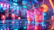 © Kristian - Neon Cocktails in Retrowave Vibrant Colors at Retro Bar