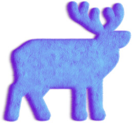 Wall Mural - Illustration of a Purple Furry Elk, Purple Fur Elk Icon
