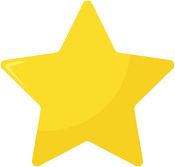 yellow star icon isolated on white background.