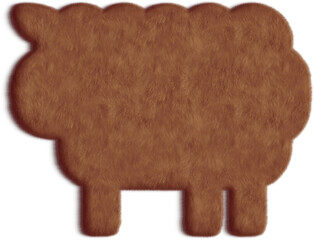 Wall Mural - Illustration of a Brown Furry Sheep, Brown Fur Sheep Icon
