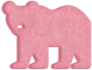 Wall Mural - Illustration of a Pink Furry Brown-Bear, Pink Fur Brown-Bear Icon