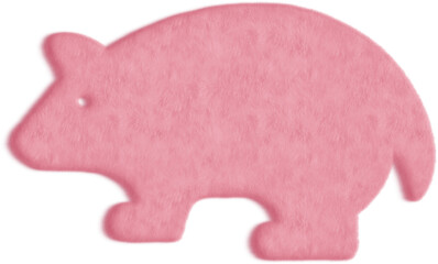 Wall Mural - Illustration of a Pink Furry Opossum, Pink Fur Opossum Icon